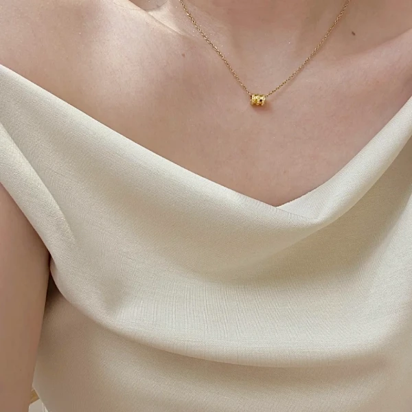 钛钢项链 新年金色小蛮腰项链女锁骨链气质轻奢时尚小众百搭ins