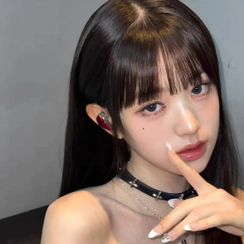 钛钢项链 黑色十字架皮革颈链