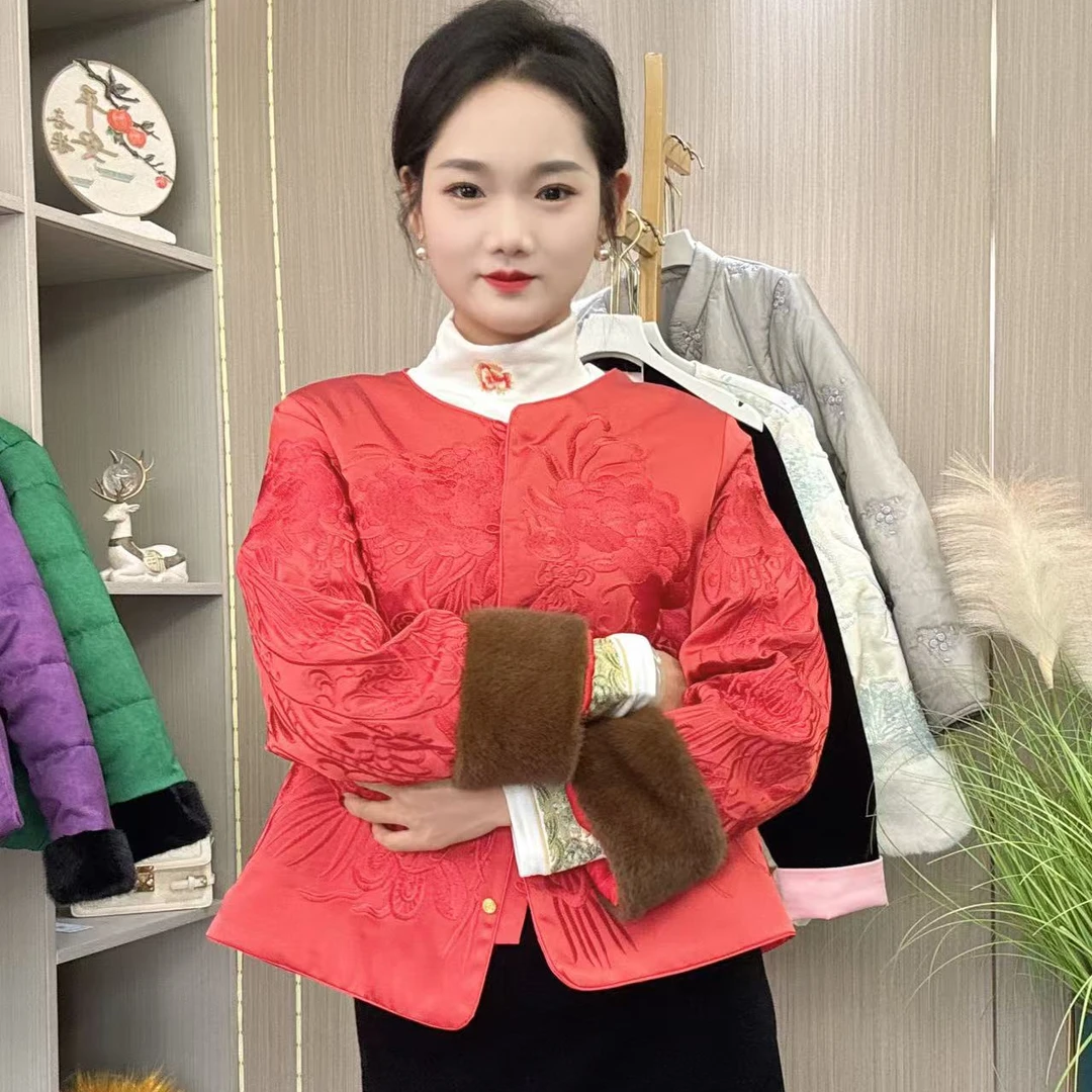 2024冬季*新款气质百搭新中式时尚夹棉外套6666