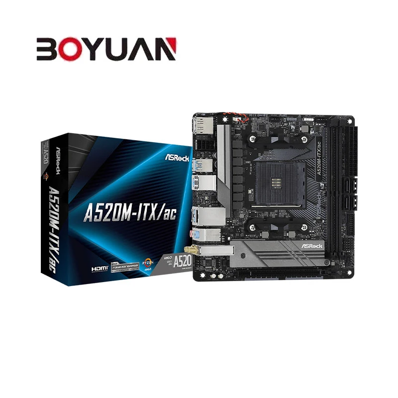 华擎A520M-ITX/ac (WIFI) 迷你 17*17 台式电脑 办公 全新单主板