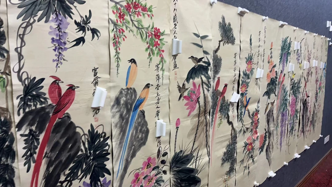 【思丰堂】花鸟十二条屏画芯