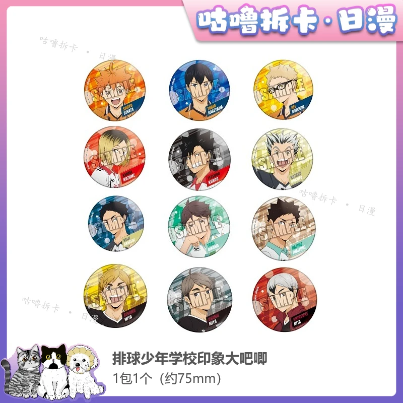 【拆盒】排球少年 吧唧ver.学校印象 75mm徽章 日谷盲盒直播间代拆