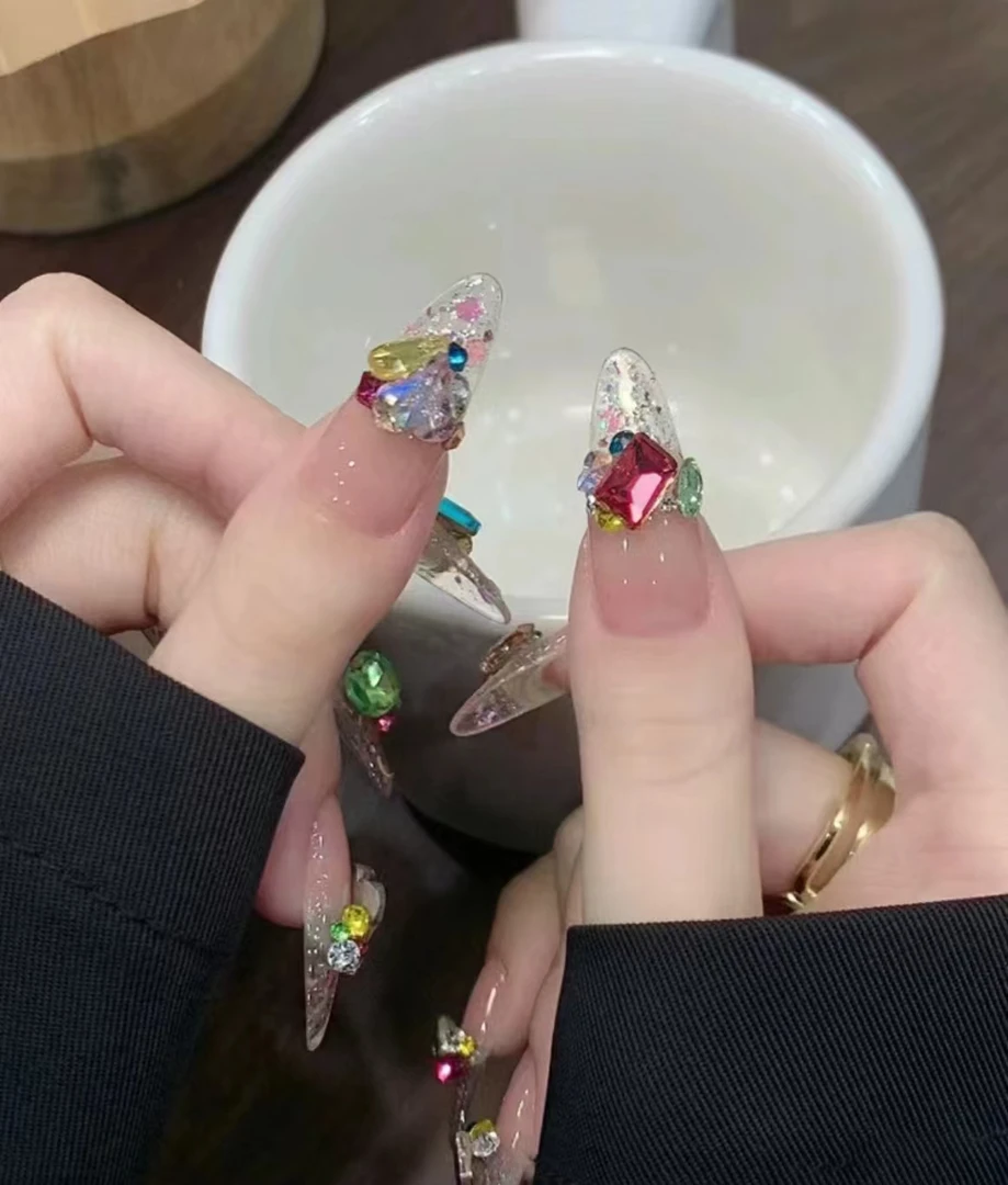 k9混彩多切面美甲钻爆闪钻diy 挖挖挖！