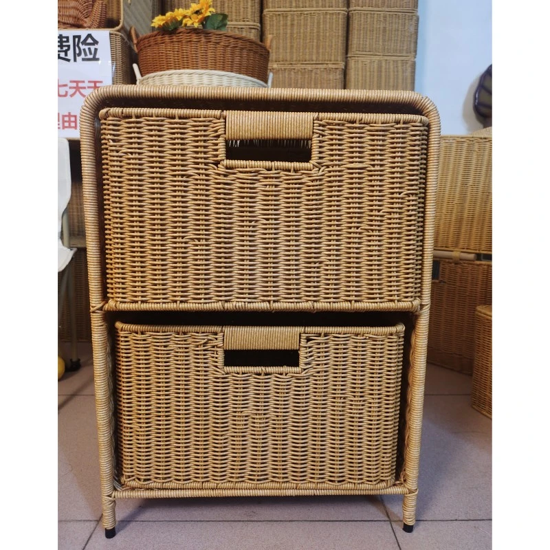 CT02轻奢双层床头柜纯手工仿藤编 居家衣物书籍收纳 实用居家好物