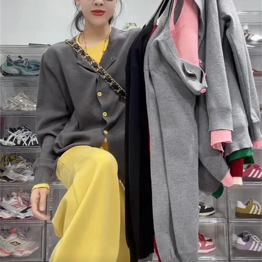 欧洲站2024假两件设计早秋新款毛衣洋气显瘦针织衫百搭拼接上衣