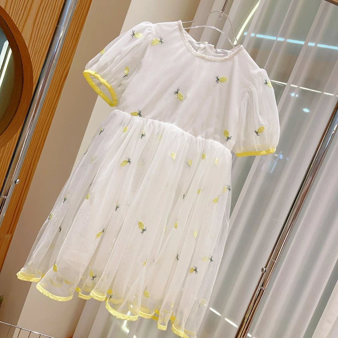 386~夏季新款女童刺绣~菠萝时尚连衣裙