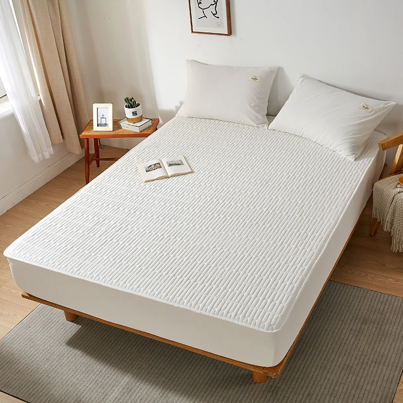 春秋故事新款磨毛防水亲肤床笠2024新款纯色床垫保护罩全包裹床笠