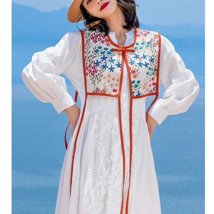 不限体重【春暖花开~】旅游度假针织开衫马甲女民族风背心小坎肩