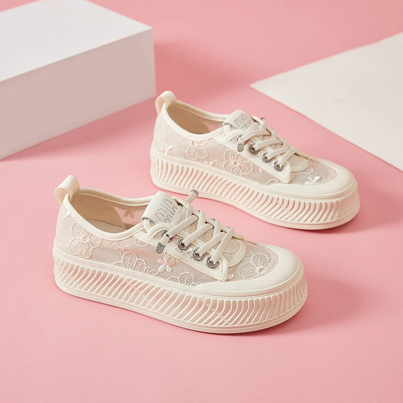 小香风渔夫鞋女款爆款2025新款透气厚底板鞋懒人一脚蹬网面休闲鞋