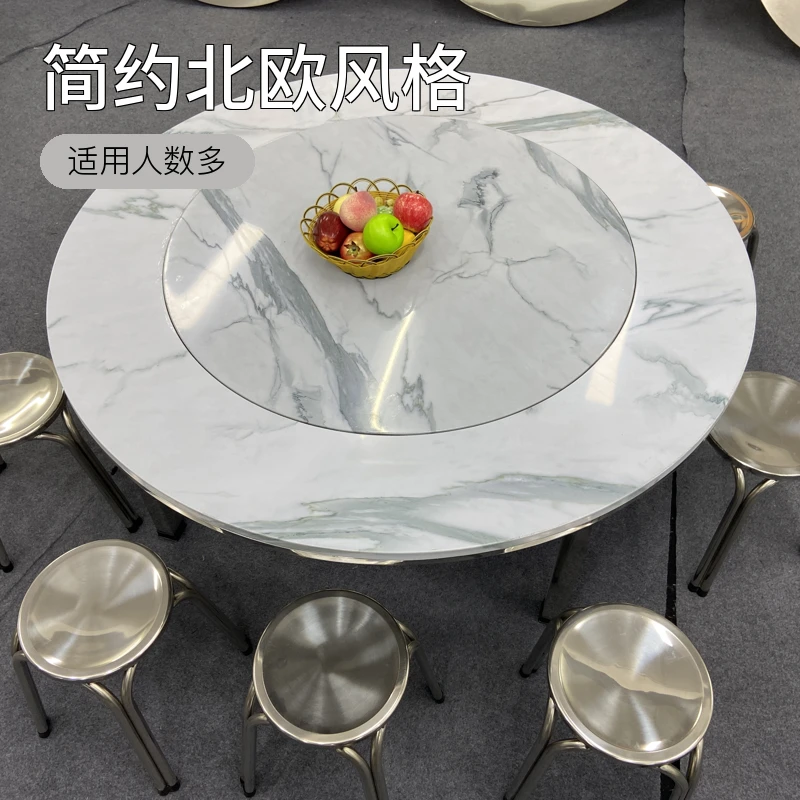 全彩图内置转盘桌【1.3米1.4米1.5米】客厅餐桌法式复古风格家具