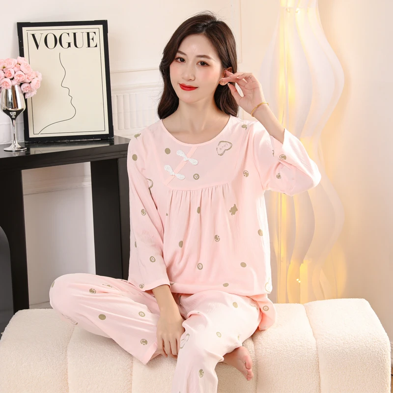 新中式家居服中国风女童睡衣母女亲子夏季薄款女孩国潮古风空调服