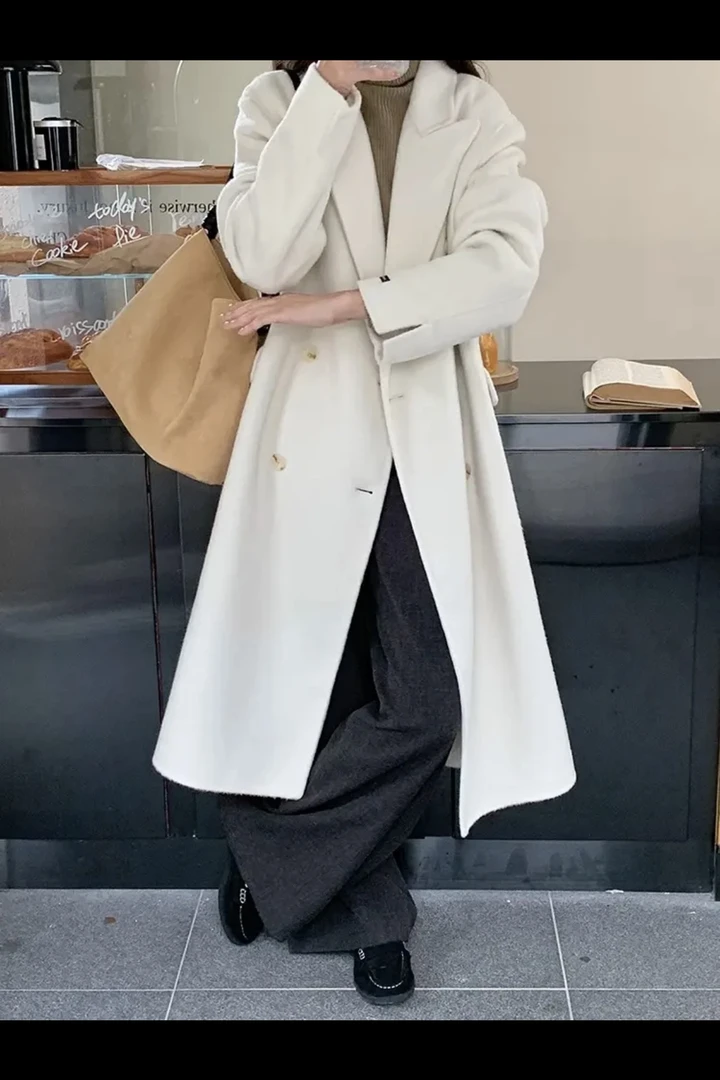 《清仓款只有5件，下单咨询客服》羊毛大衣女高级感双排扣毛呢外套