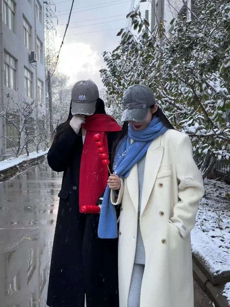 高级感通勤西服双面含羊绒大衣女中长款宽松显瘦高个子羊毛大衣