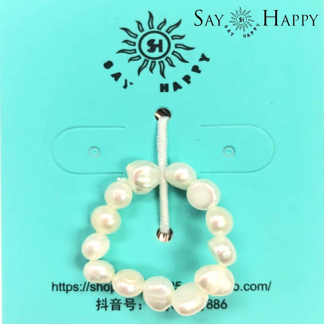 铜合金仿珍珠戒指 白色珍珠气质百搭戒指