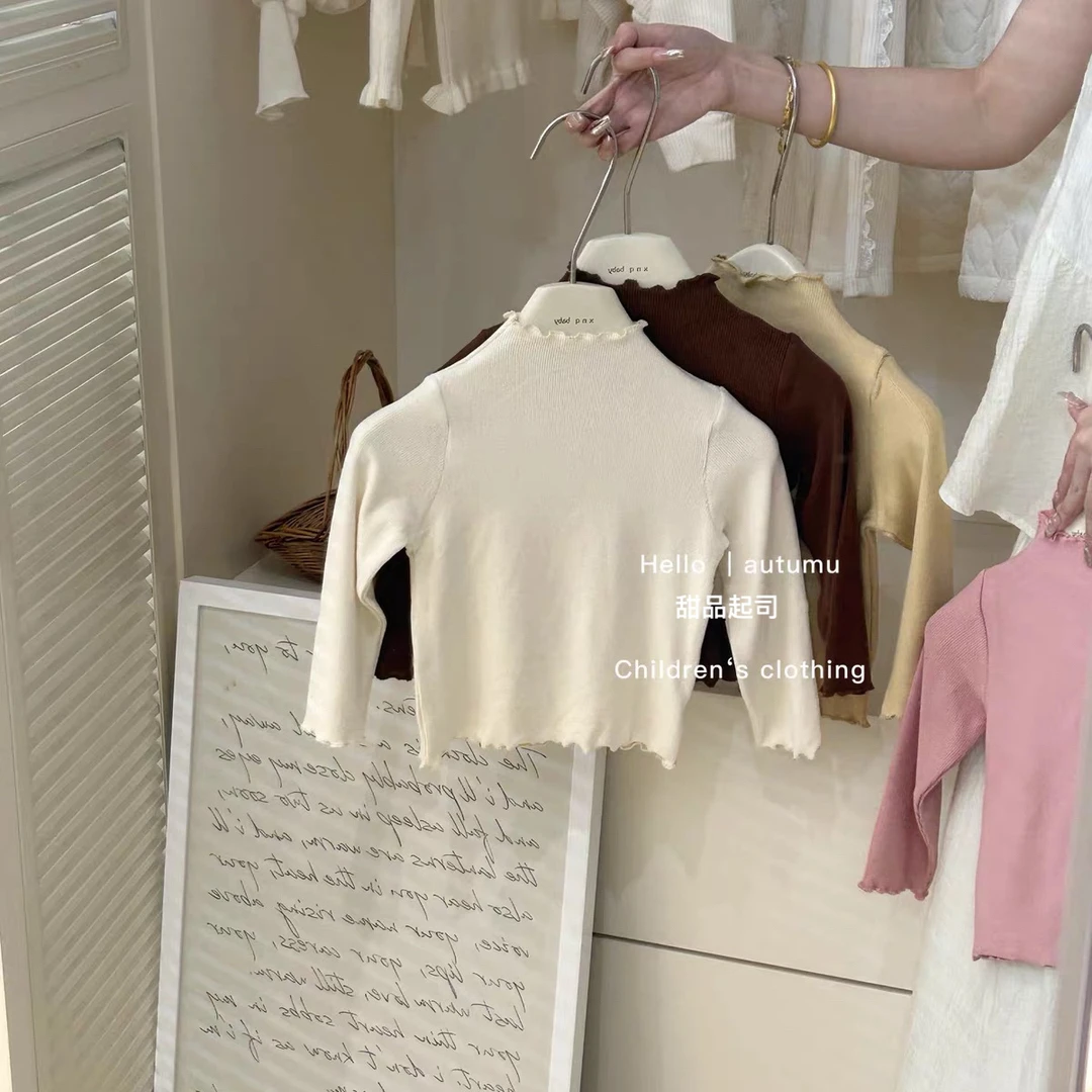 【甜品起司】女童打底衫秋装2024新款t恤女宝春秋长袖内搭百搭
