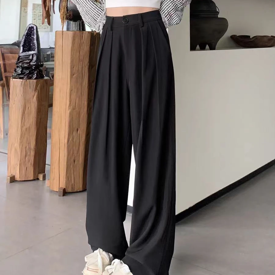 大美  休闲百搭后松紧阔腿裤不挑人裤型 68015