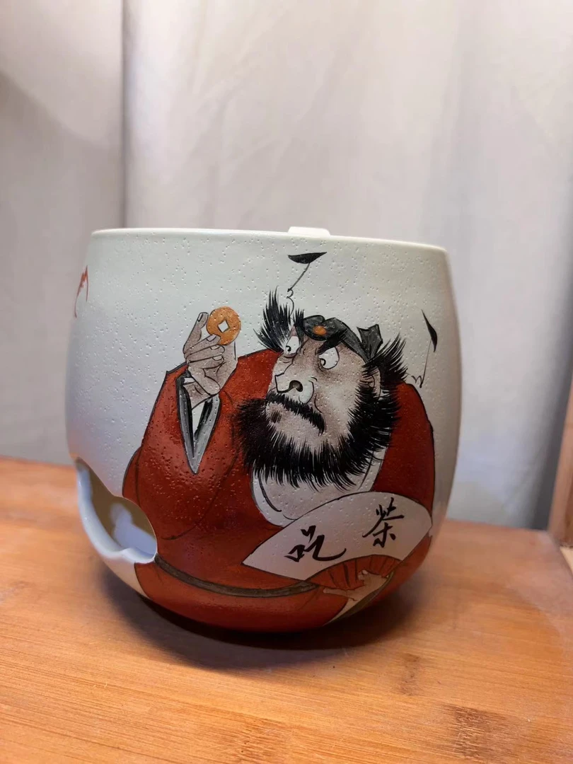 潮州工夫茶手绘钟馗单用碳炉双用电陶鼓炉【佳一专属】