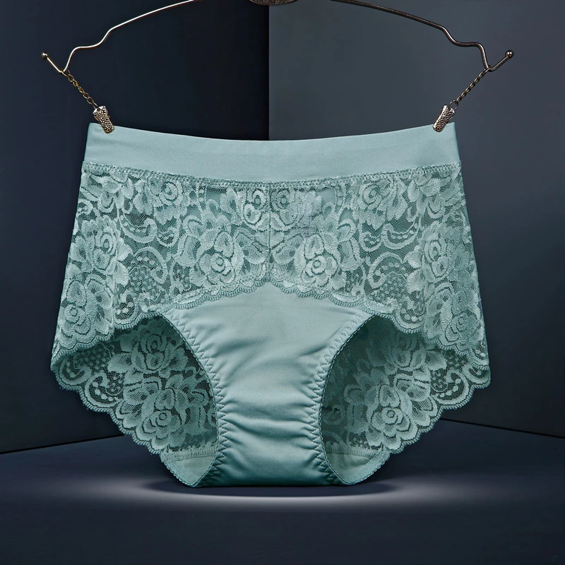 高档女士内裤高腰柔软牛奶丝无痕有大码棉裆三角裤薄款边夏薄舒适