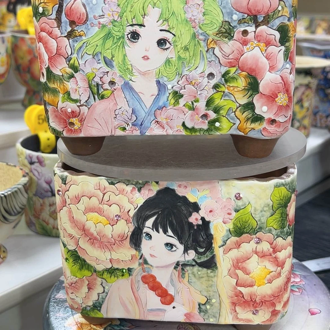 【闪购商品】长*多肉手绘盆一物一拍