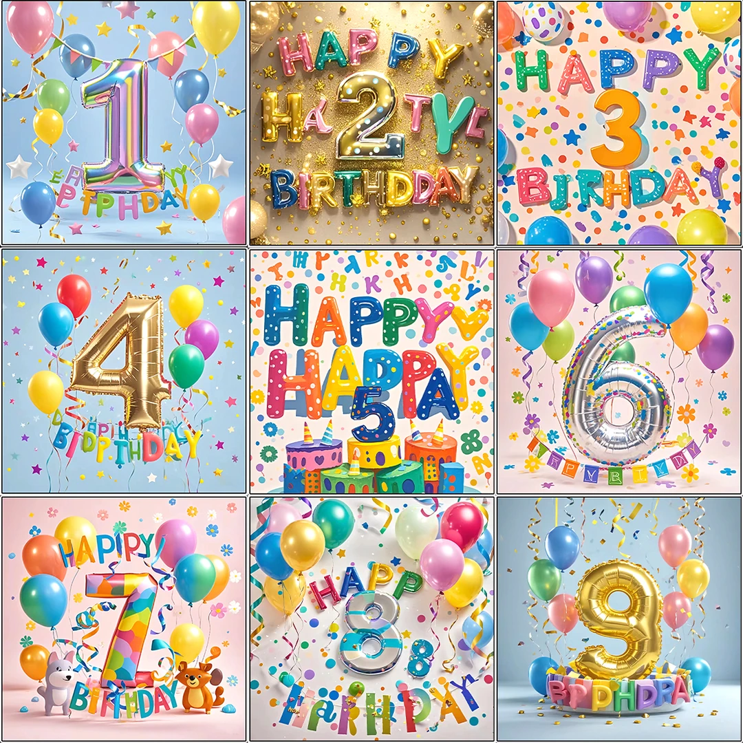 网红宠物生日ins背景布数字蛋糕图生日氛围宝宝周岁快乐派对道具