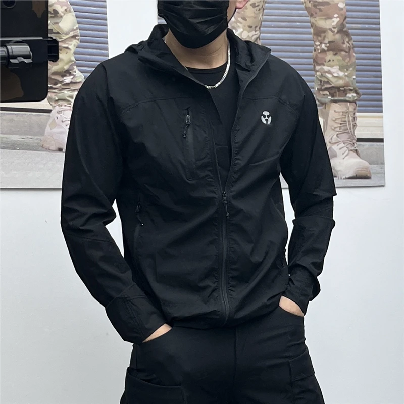 夏季户外防晒衣男超薄款透气弹力速干皮肤衣战术运动休闲防水显瘦