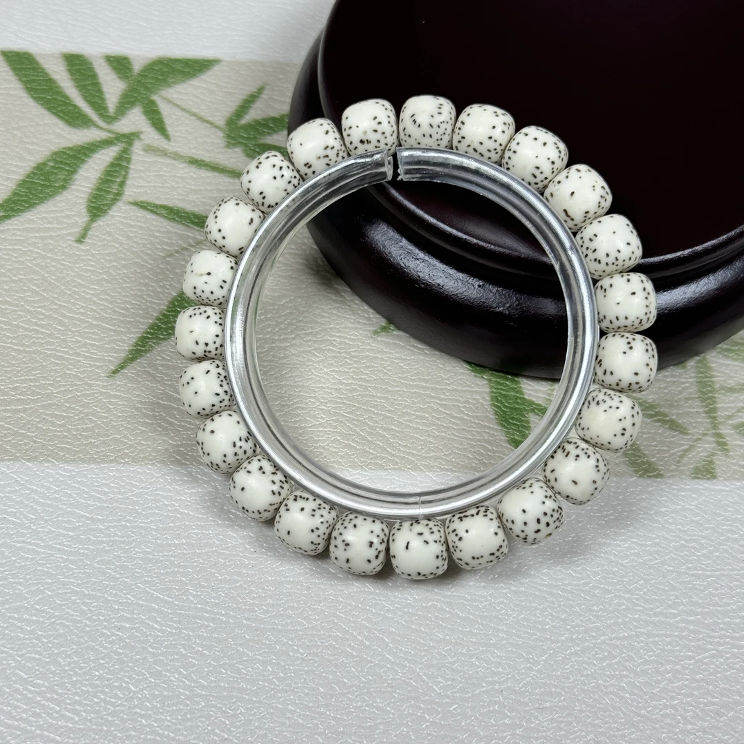 海南星月菩提 原生态10*9mm侧壁留白 单圈手串 男女文玩 绕指柔