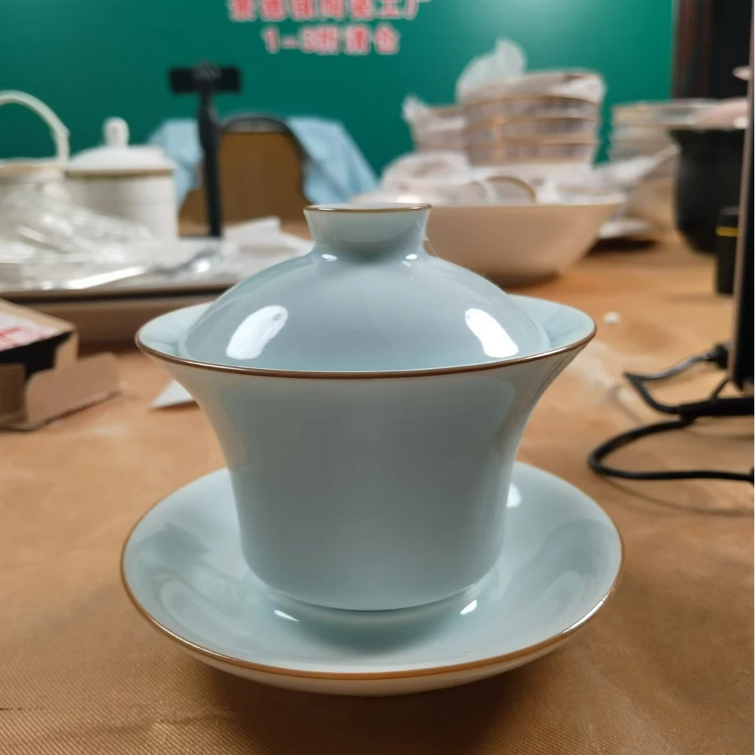 影青盖碗1个（微瑕）