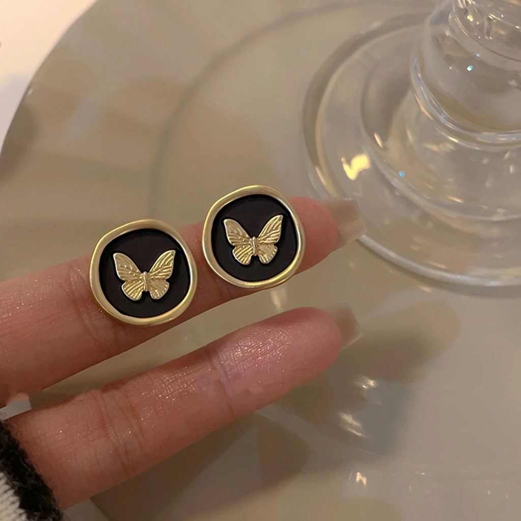 合金耳饰 复古蝴蝶耳环小众设计感高级感独特气质耳饰