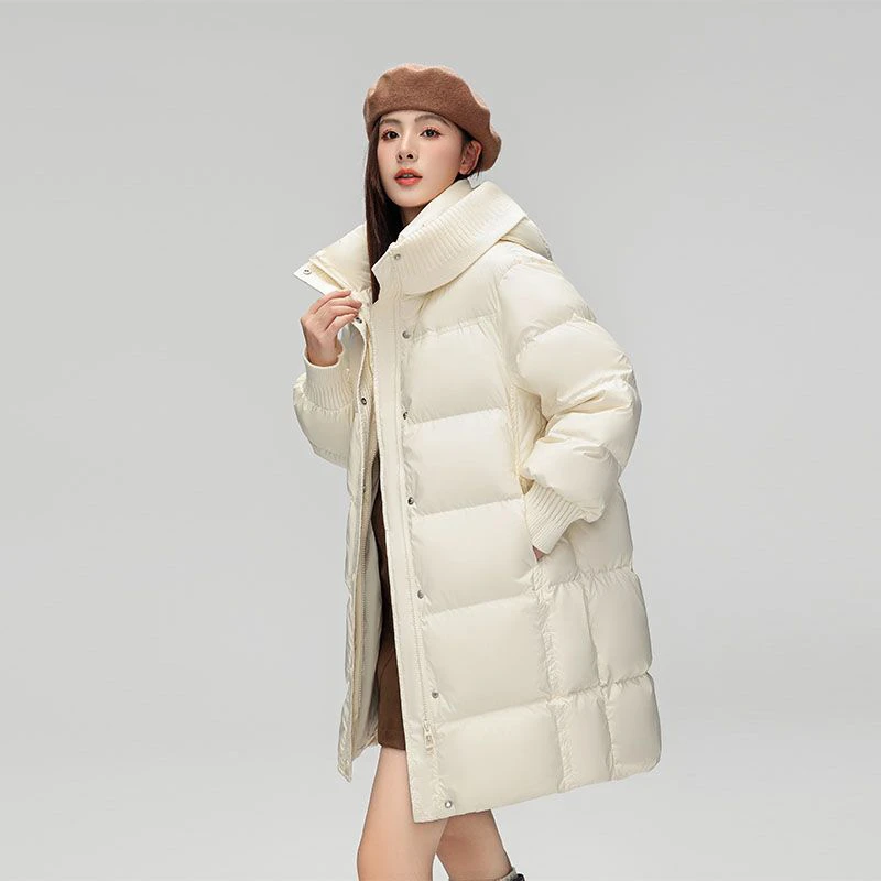 时尚白鸭绒长款女款羽绒服 YE3B607979M 白色