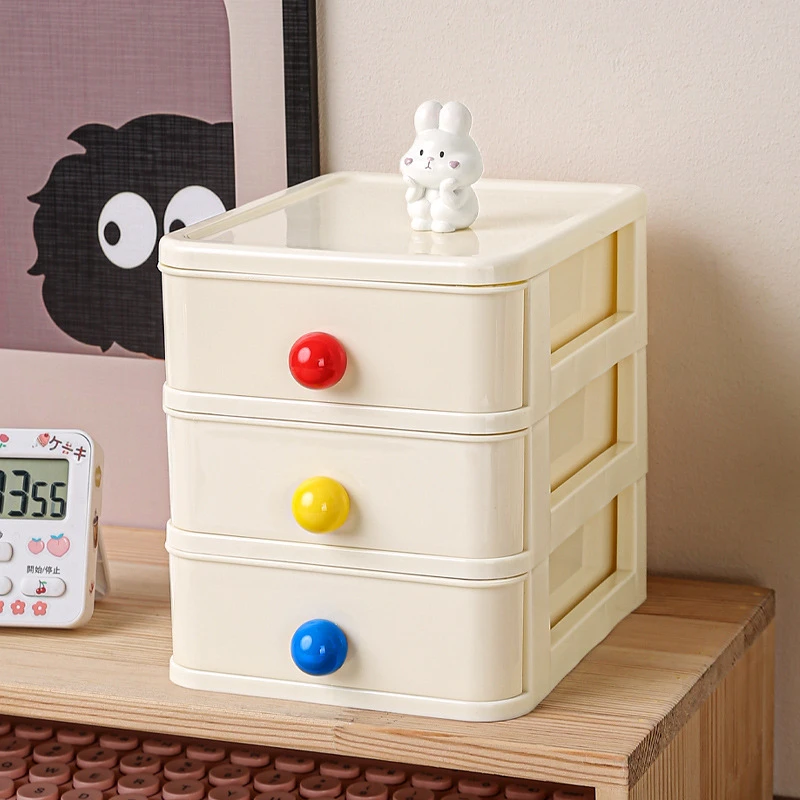 桌面多巴胺收纳盒小抽屉式书桌塑料迷你储物盒发饰饰品整理盒子