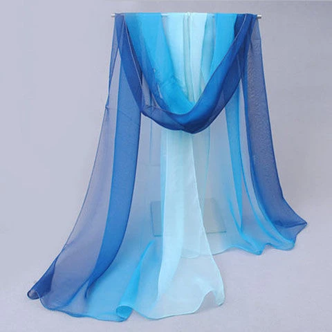 纱巾装饰领巾小丝巾韩国头巾围巾女轻薄披肩纱巾两用韩版百搭冬季