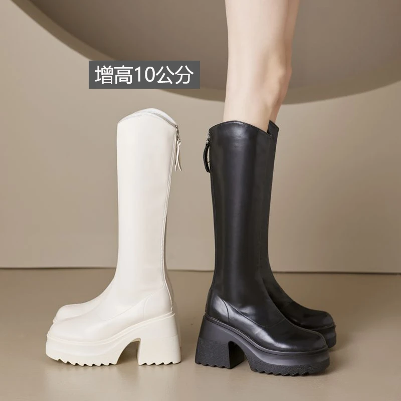 【王老板专属】高筒靴女2023新款秋冬季休闲学生长靴小个子骑士靴