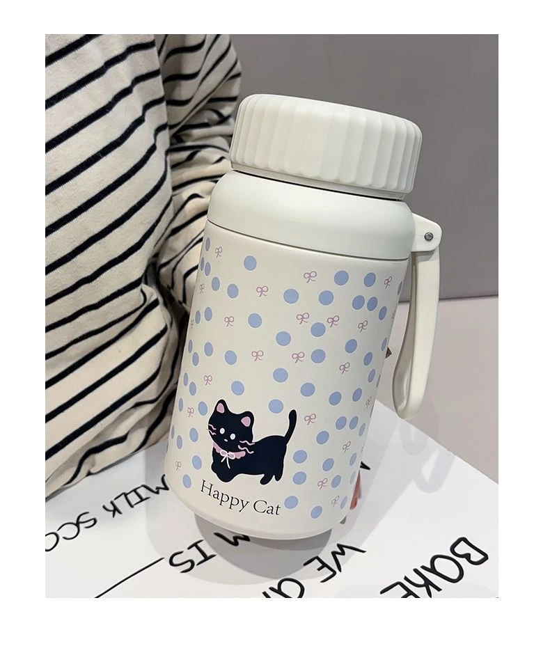 可爱小猫水杯高颜值保温杯女家用大容量新款水杯子爆款2025最新款