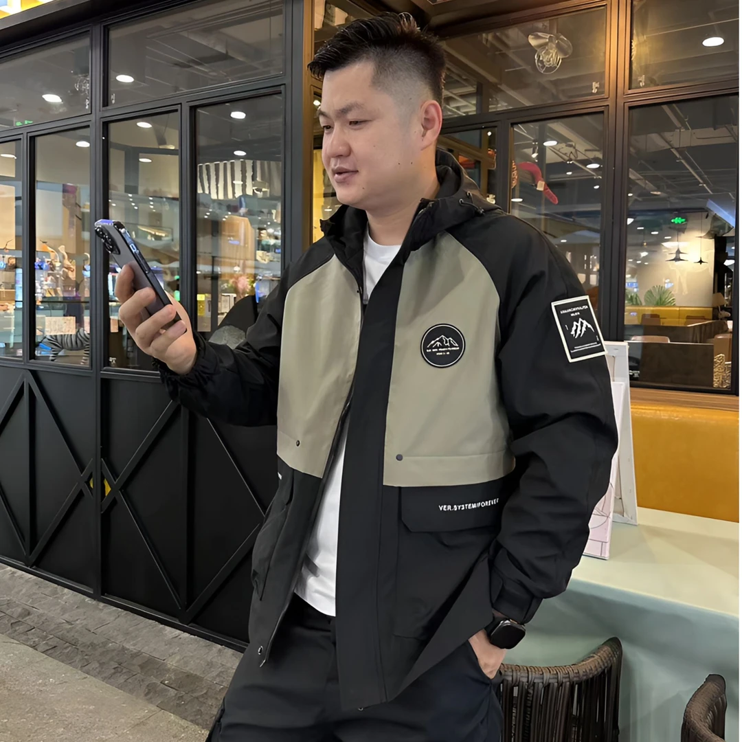 GeWinLa/格文朗  9820拼接撞色连帽夹克时尚百搭男款防风户外男士