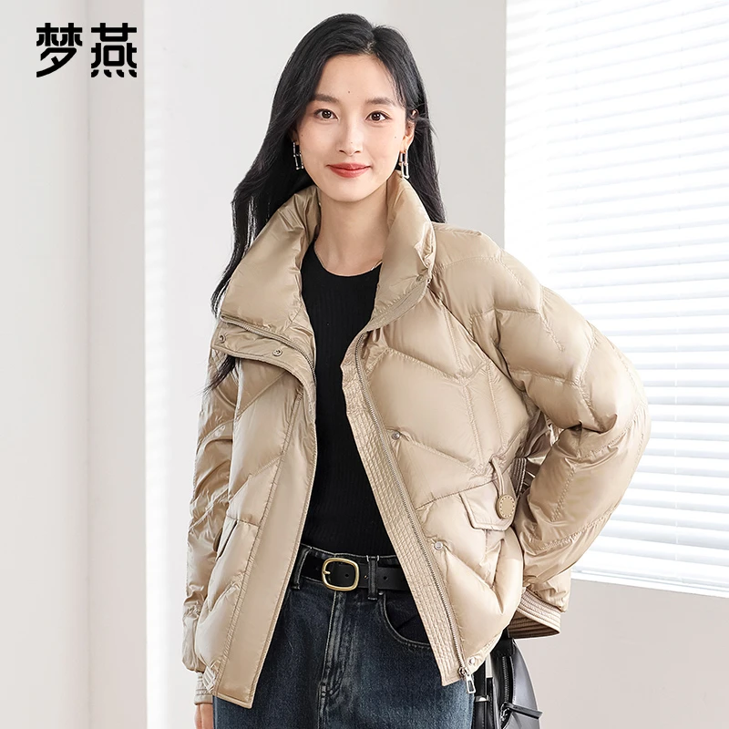 梦燕秋冬新款面包服翻领保暖短款休闲羽绒服女加厚外套CY11B4050