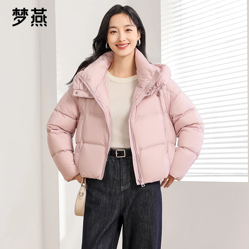 梦燕秋冬季女款连帽运动短款时尚加厚休闲羽绒服女外套CY11B4026