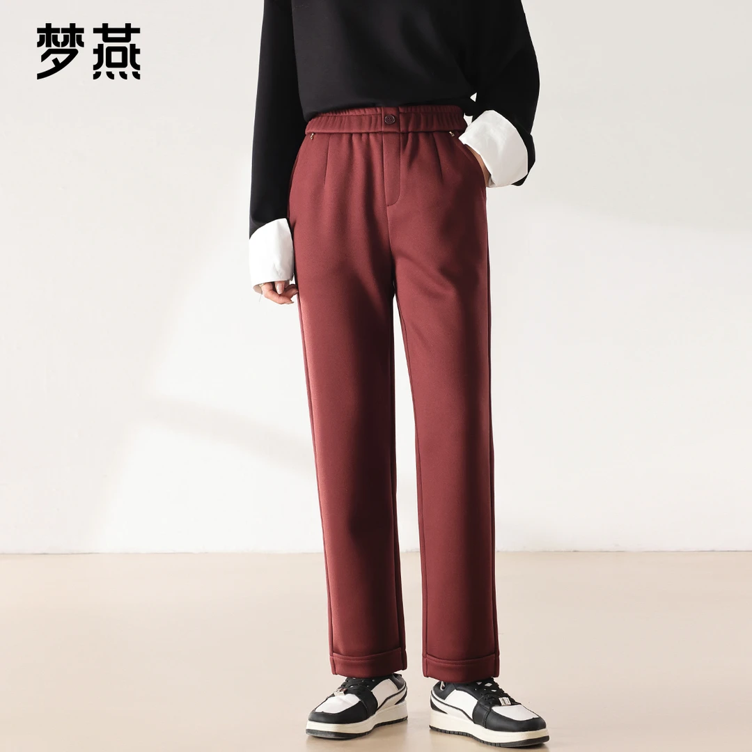 梦燕秋冬女款加厚镰刀裤显瘦百搭直筒裤宽松面料直筒裤CD04B4003