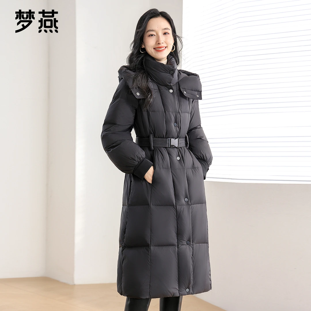 梦燕女冬季新款洋气收腰加厚保暖过膝长款羽绒服外套CY11B4069