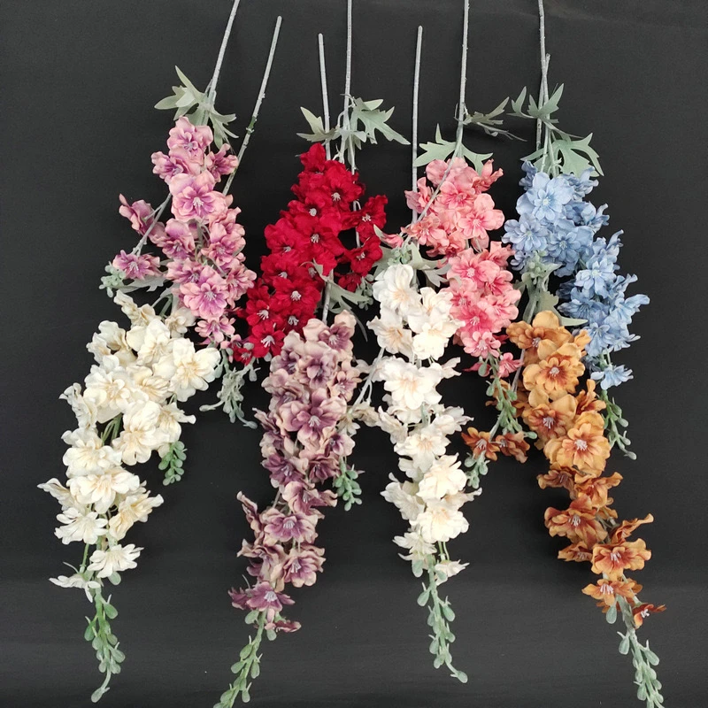 春色双叉飞燕植绒家居装饰紫色仿真飞燕草婚庆花