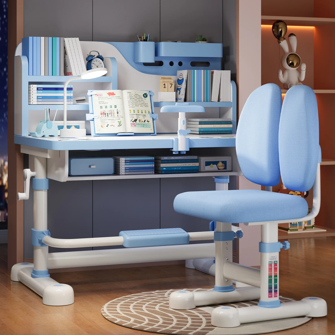 小孩学习桌小学生书桌可升降桌子写字桌家用儿童课桌椅套装