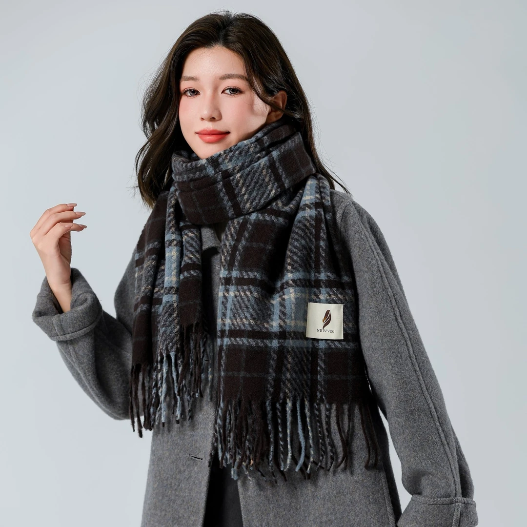 2024秋冬季新款美拉德围巾女爆款雅丹风百搭学生情侣加厚百搭围脖