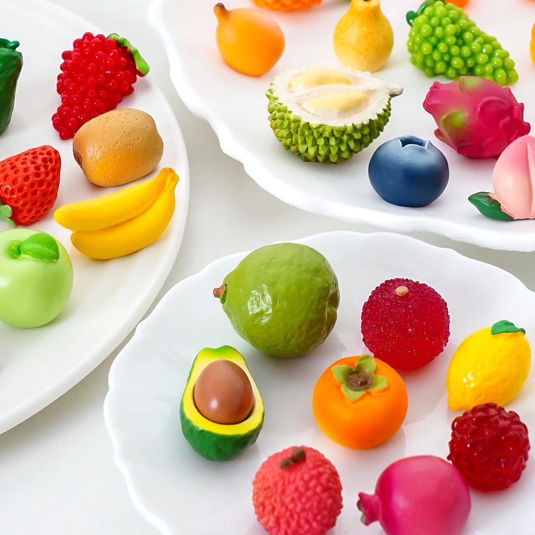 「直播挑款」微观系列树脂创意diy可爱玩具摆件仿真水果蔬菜食玩