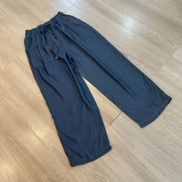 （浅笑）8263-1新款复古牛仔裤女时尚显瘦阔腿裤休闲宽松水洗