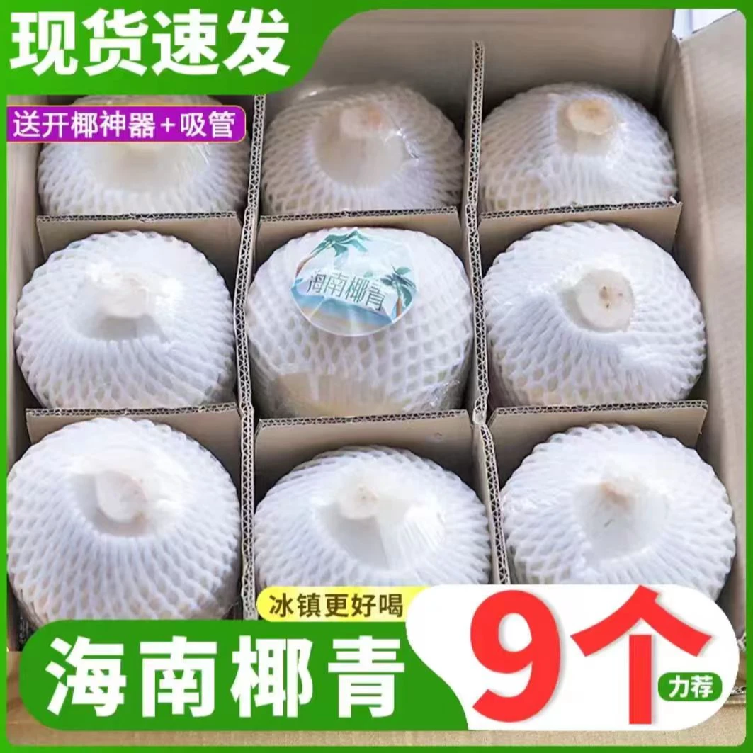 带果酸切皮椰青9个精品礼盒装（水果件发出后不支持退换）