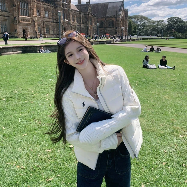 设计感棉服女冬季2024新款韩系毛织拼接棉衣外套显瘦短款外套棉袄