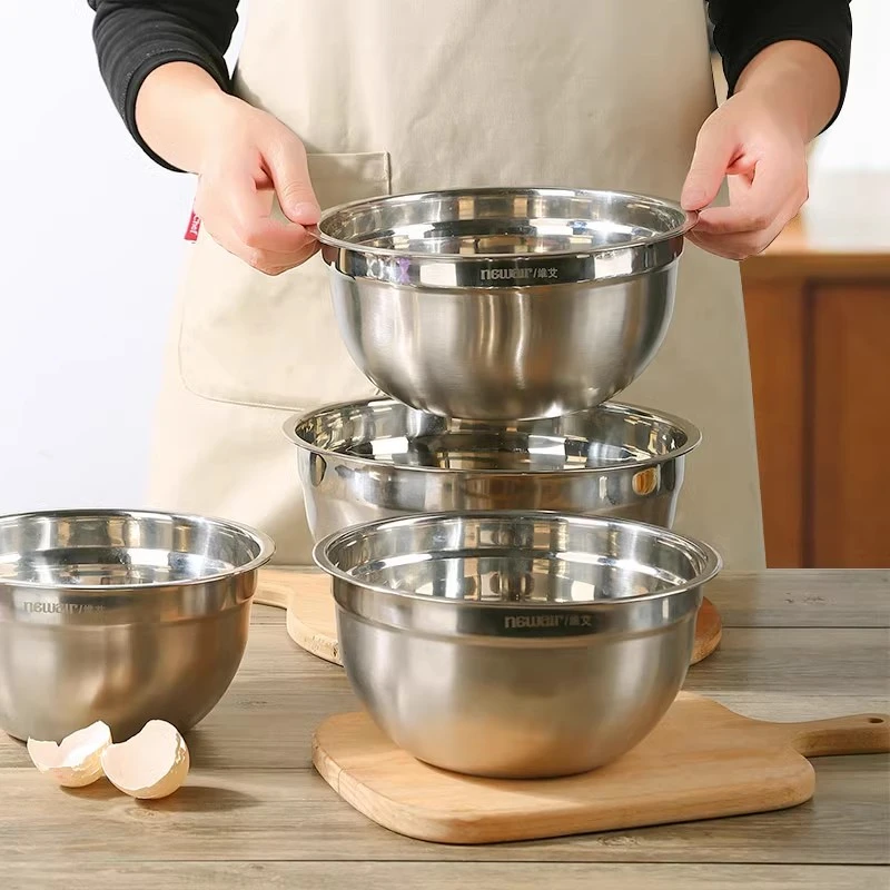 加深加厚不锈钢打蛋盆烘焙专用工具家用和面盆搅拌打发奶油碗不粘