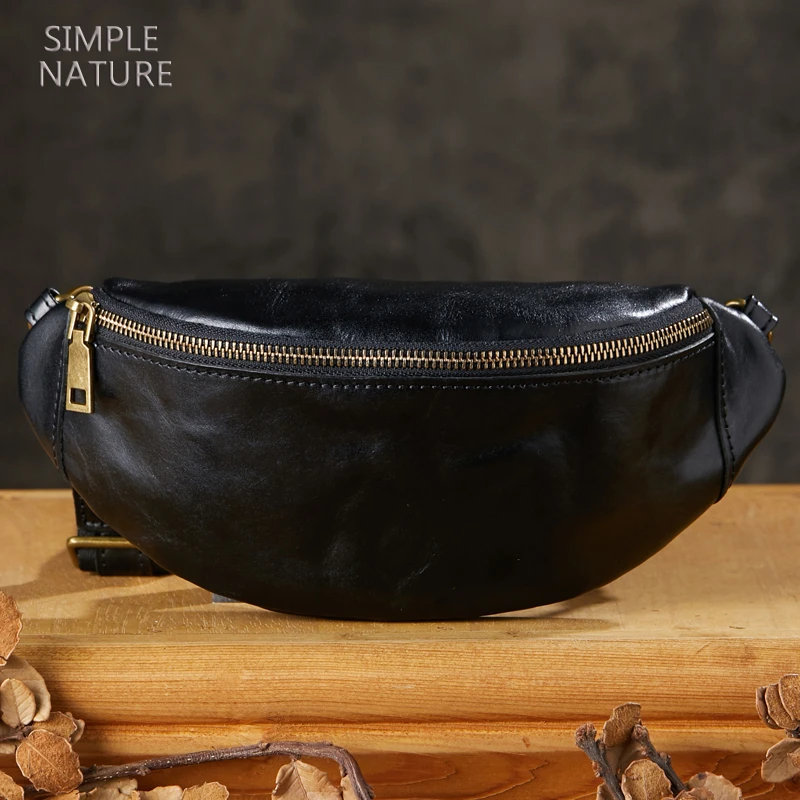 原创手工牛皮胸包男真皮休闲手机包运动户外单肩斜挎包个性男包潮