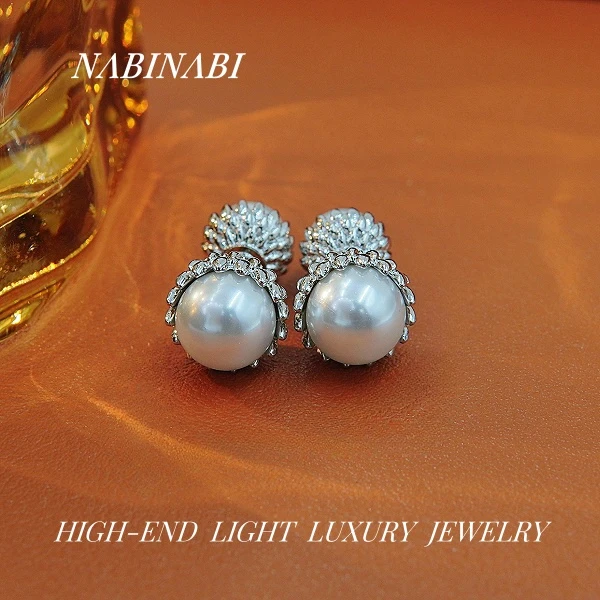 黄铜陶瓷耳饰 铜合金合成耳饰0066 气质百搭复古法式简约优雅耳环