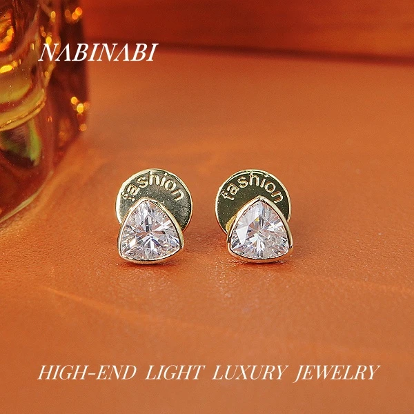 合金耳饰 4292高级感镶嵌法式耳钉925银针个性简约女耳环ins定制