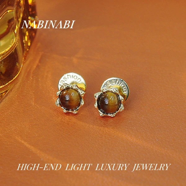 合金耳饰 7381法式高级感女耳钉925银针时尚复古女耳环简约小众